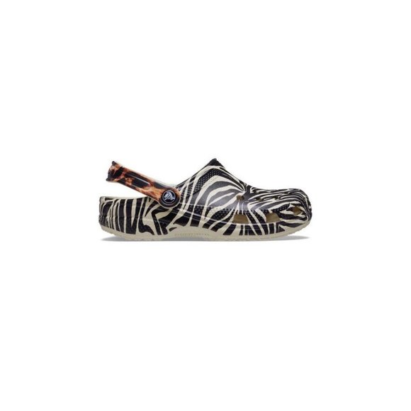 Crocs Classic Animal Remix Clog Bone White Black Wild Zebra Size Men7/women 9 - Picture 3 of 5